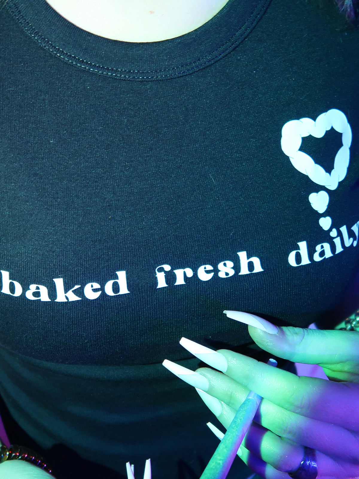 "Baked Fresh Daily" Crop Baby Tee